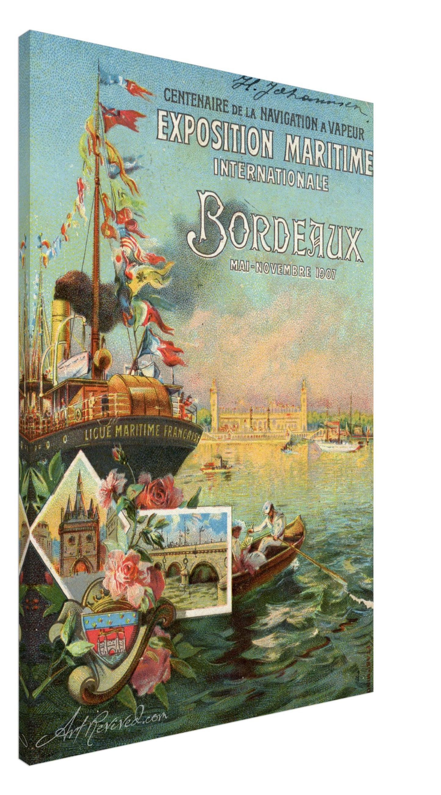 Expo Maritime Int Bordeaux FR Vintage Wall Art Canvas: Maritime Exhibition (1907)