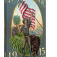 Panama-Pacific Expo 1915 San Francisco Vintage Wall Art Canvas: Man Holding US Flag and Bear (Unused 1915)