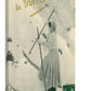 Vintage Souvenir de Morez Woman Skiing Wall Art Canvas (Mailed 05-18-1899)