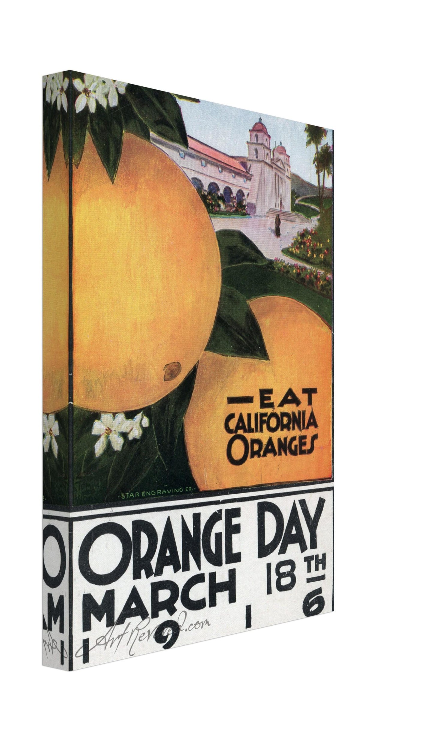 Orange Day California March 18th 1916 Vintage Wall Art Canvas (1916)