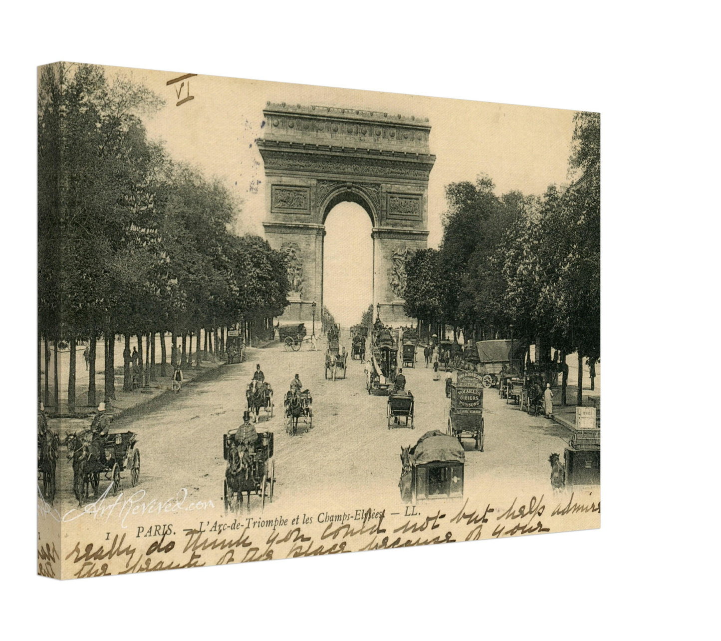 Vintage Wall Art Canvas - Paris L'Arc de Triomphe et Les Champs-Élysées (10-02-1905)