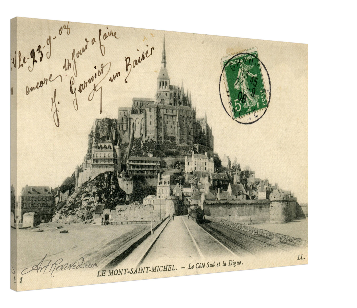 Vintage Wall Art Canvas - Le Mont Saint-Michel (09-24-1908)