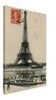 Vintage Eiffel Tower Wall Art Canvas: River Seine & Bateaux-Mouche (12-02-1911)